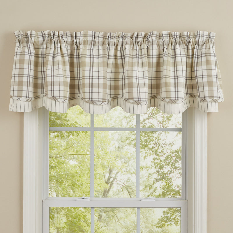 IN THE MEADOW PLAID LINED LAYERED VALANCE 72X16