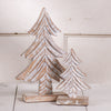 Rustic Carved Wooden Christmas Tree Set