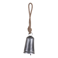 Vintage Hanging Metal Bell in Antique Silver