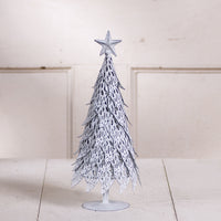 15-Inch Tin Christmas Tree in Rustic White