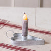 Large Heart Taper Candle Holders with Handle in White Wash - Set of 6