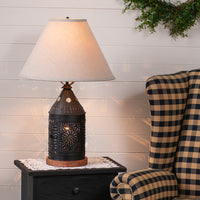 Tinner's Revere Lamp with Linen Tapered Shade **BACKORDERED UNTIL SEPTEMBER 2025**