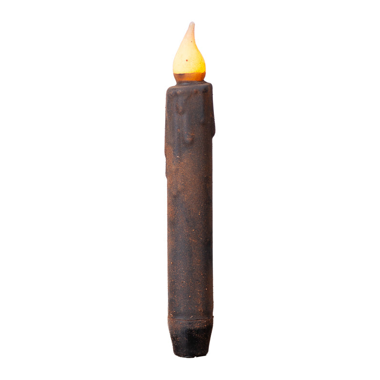 Set/6 7 Inch Black Battery Taper with Timer
