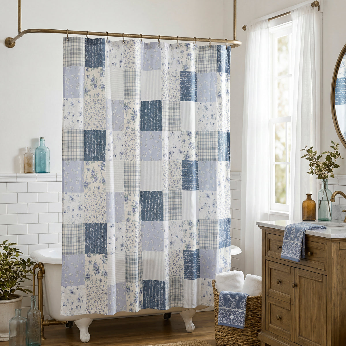 Blue Pastures Shower Curtain