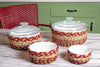 Burgundy/Gray/Cream Casserole Basket Set/4 CB-357