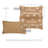Snowflake Burlap Natural Pillow If Kisses..Snowflakes Set of 2 7x13