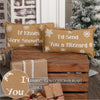 Snowflake Burlap Natural Pillow If Kisses..Snowflakes Set of 2 7x13