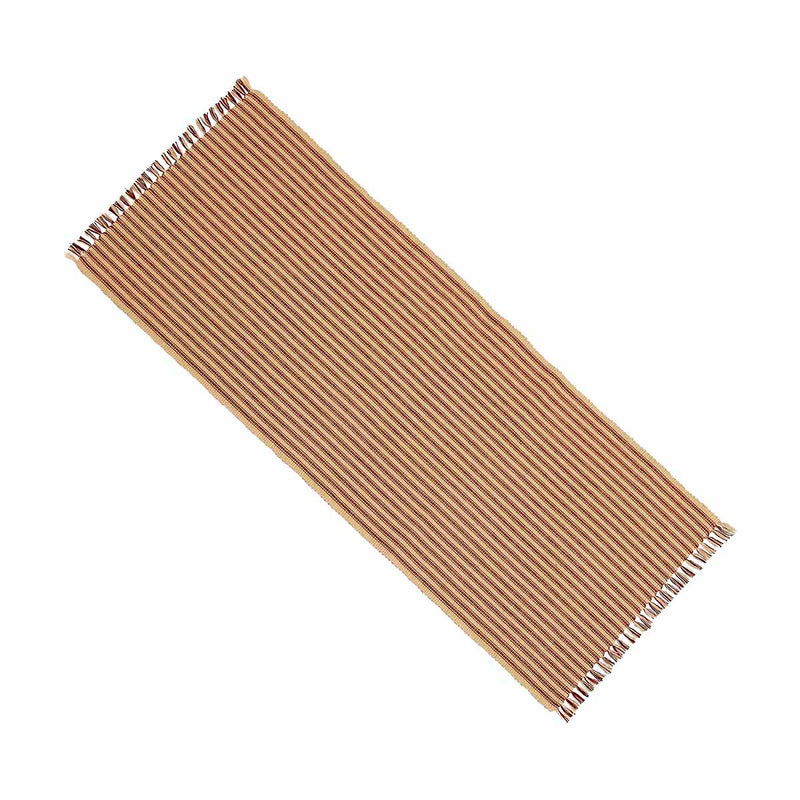 York Ticking Stripe Barn Red Table Runner 14x36"