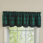 WICKLOW CHECK LINED LAYERED VALANCE 72X16 -  FOREST