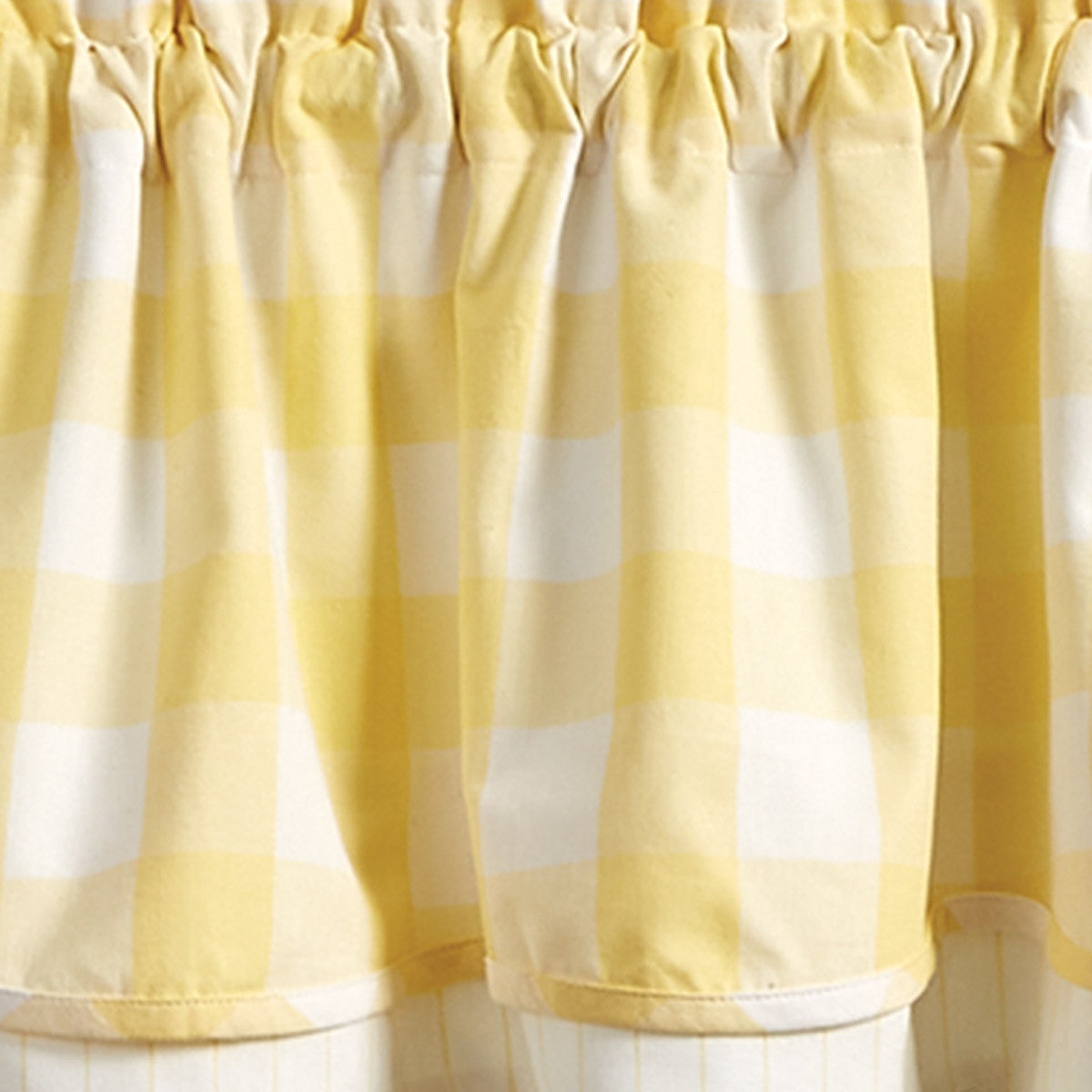 WICKLOW CHECK LINED LAYERED VALANCE 72X16 YELLOW