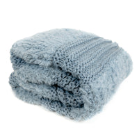 Plush Knit Throw ~ Dusty Blue