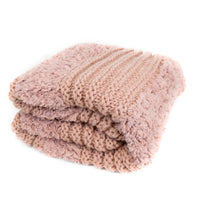 Plush Knit Throw ~ Silver Pink