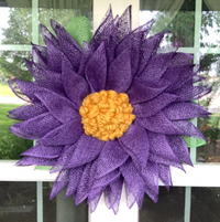 Purple Poly Burlap Flower Wreath