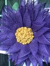 Purple Poly Burlap Flower Wreath