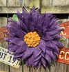 Purple Poly Burlap Flower Wreath