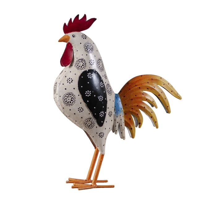Hand Painted Iron Rooster