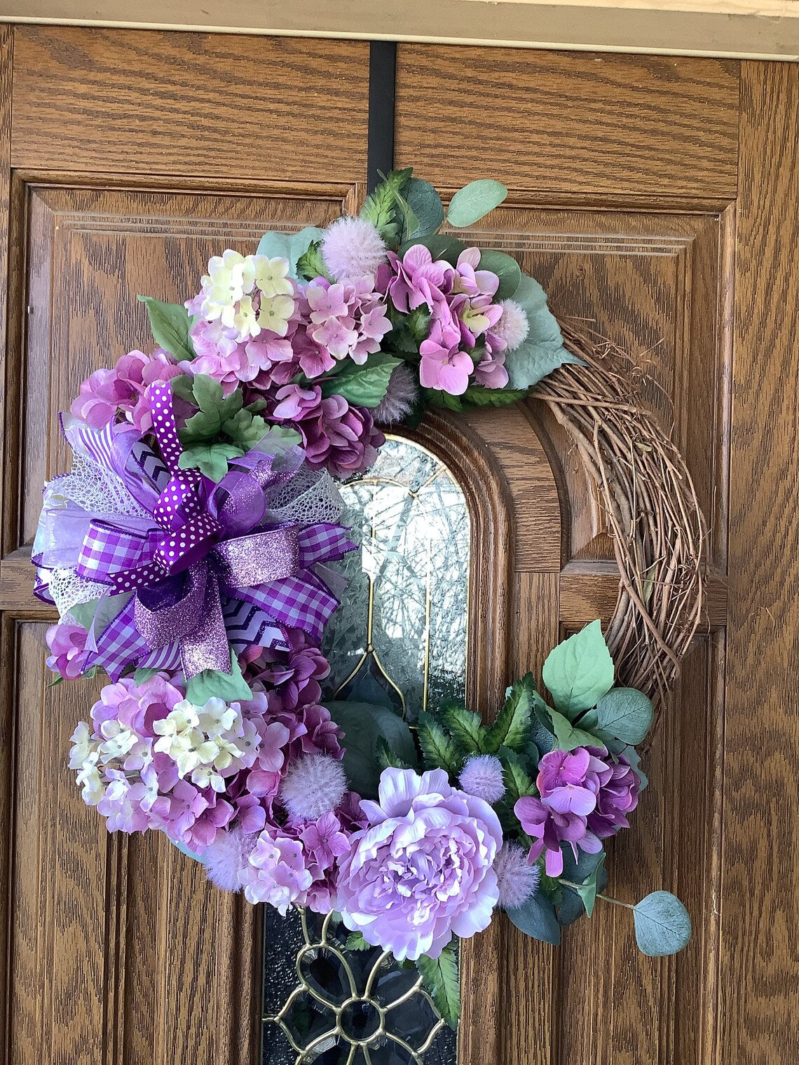 Purple Floral Grapevine Wreath outlet