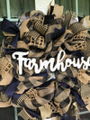 Black and Tan Plaid Mesh Farmhouse Wreath