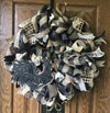 Black and Tan Plaid Mesh Rooster Wreath