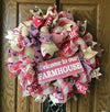 Welcome to Our Farmhouse Mesh Wreath