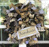 Black & Tan Farmhouse Mesh Wreath