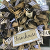 Black & Tan Farmhouse Mesh Wreath