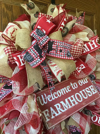 Welcome to Our Farmhouse Mesh Wreath