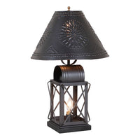 Keeping Room Lamp in Smokey Black with Metal Chisel Shade