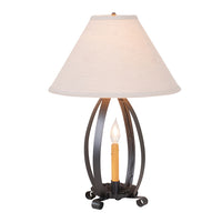 Lizzie Ross Lamp in Smokey Black with Linen Tapered Shade **BACKORDERED UNTIL SEPTEMBER 2025**