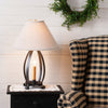 Lizzie Ross Lamp in Smokey Black with Linen Tapered Shade **BACKORDERED UNTIL SEPTEMBER 2025**