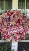 Welcome to Our Farmhouse Mesh Wreath