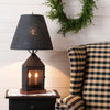 Punched Tin 14-Inch Empire Shade with Chisel Design in Textured Black