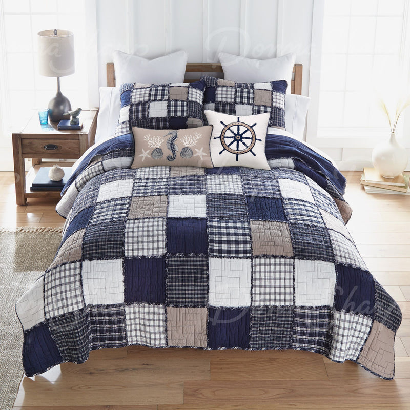 Checkerboard Indigo Quilted Collection