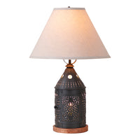 Tinner's Revere Lamp with Linen Tapered Shade **BACKORDERED UNTIL SEPTEMBER 2025**