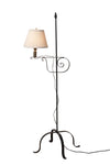 Wrought Iron Flame Tip Adjustable Floor Lamp with Shade