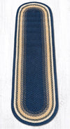 Light & Dark Blue/Mustard Braided Jute Rugs C-079
