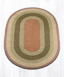 Olive/Burgundy/Gray Braided Jute Rugs C-024