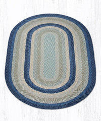 Breezy Blue/Taupe/Ivory Braided Jute Rugs C-362