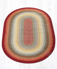 Thistle Green/Country Red Braided Jute Rugs C-417