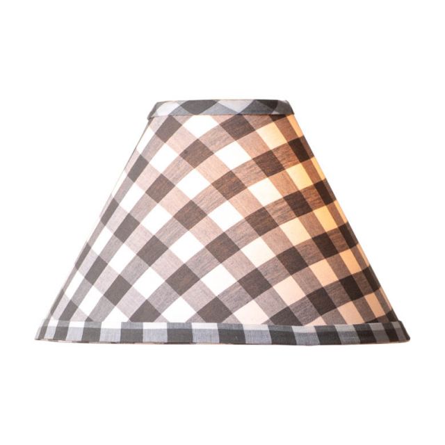 Paul Revere Lamp in Black with Gray Check Shade