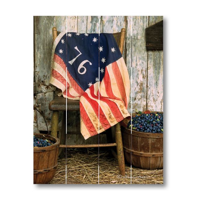 Farmhouse Pallet Wall Art ~ 1776 Flag with Blueberries