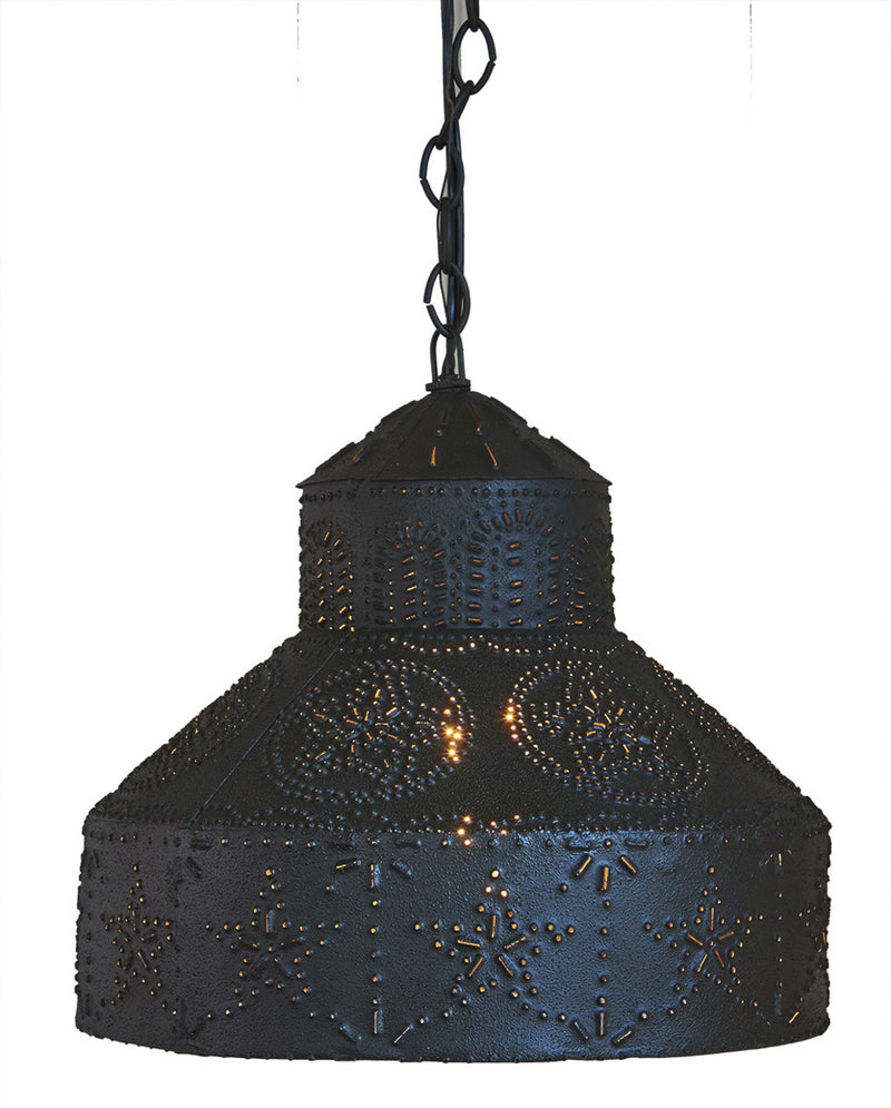 PUNCHED STAR PENDANT LIGHT 12"H X 12"DIA