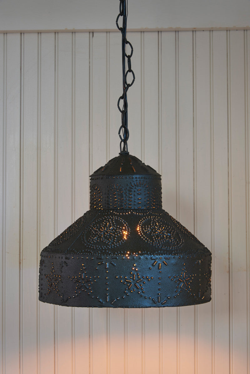 PUNCHED STAR PENDANT LIGHT 12"H X 12"DIA
