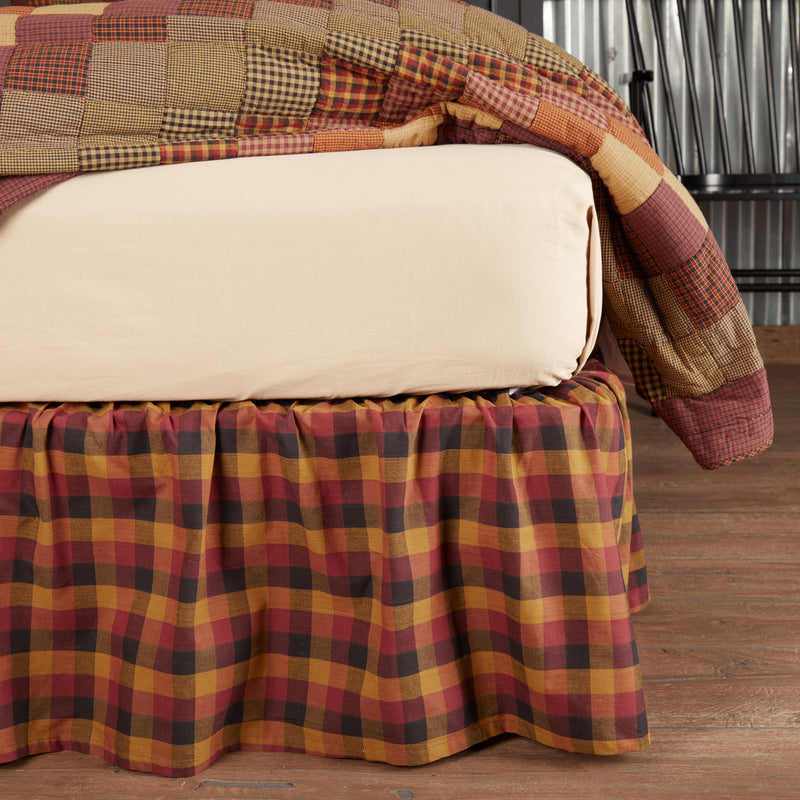 Heritage Farms Primitive Check Twin Bed Skirt 39x76x16