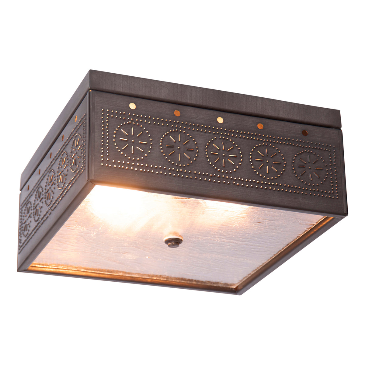 Square Ceiling Light with Chisel in Kettle Black