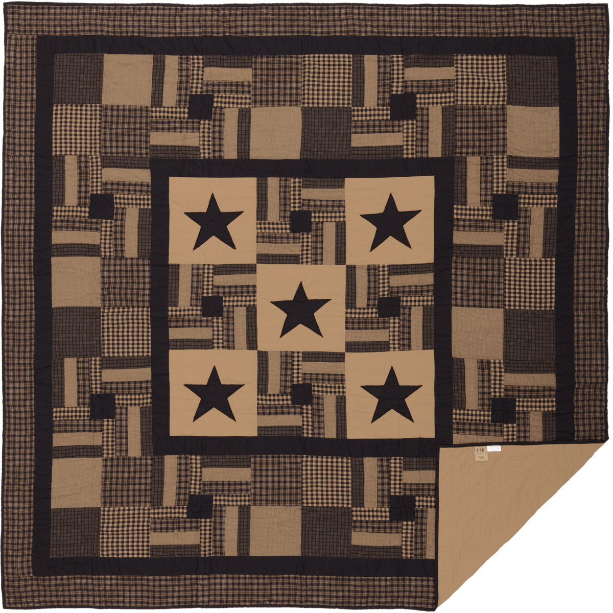 Black Check Star Quilted Collection QUILT