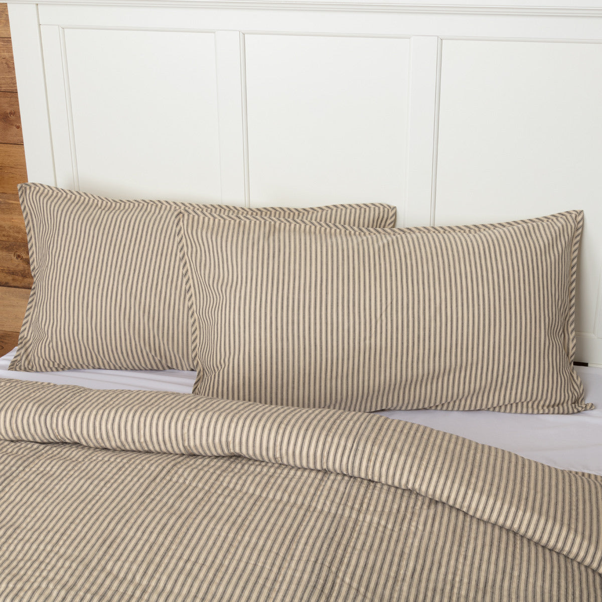 Sawyer Mill Charcoal Ticking Stripe Quilted Collection