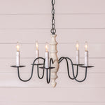 5-Arm Country Inn Wood Chandelier in Rustic White