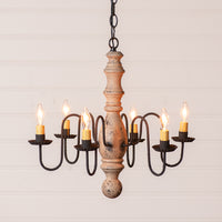 6-Arm Manassas Wood Chandelier in Hartford Buttermilk