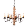 6-Arm Manassas Wood Chandelier in Hartford Buttermilk